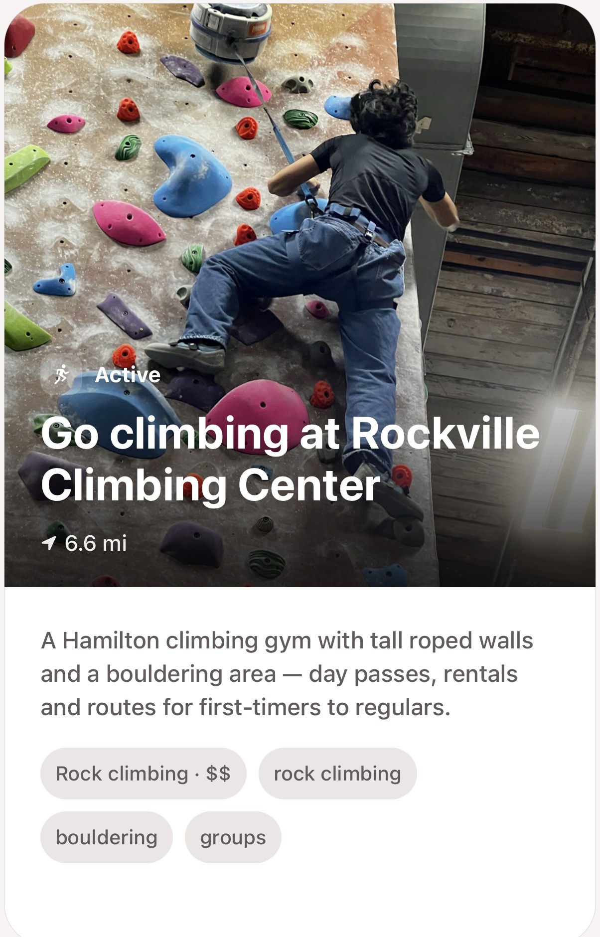 Swipe card: Go climbing at Rockville Climbing Center